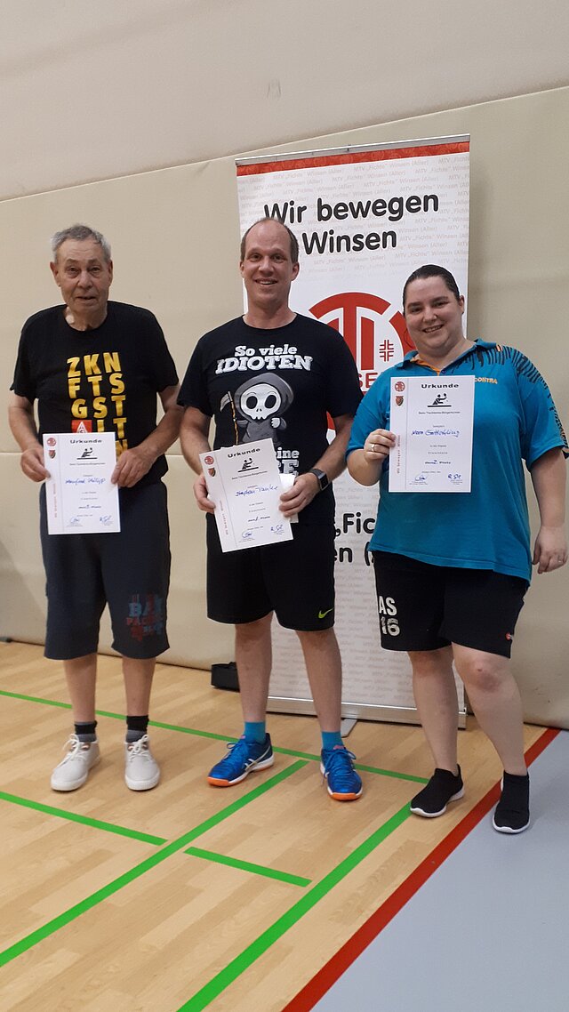 Tischtennis-Bürgermeisterschaften 2021 mit 29 Teilnehmer und Teilnehmerinnen