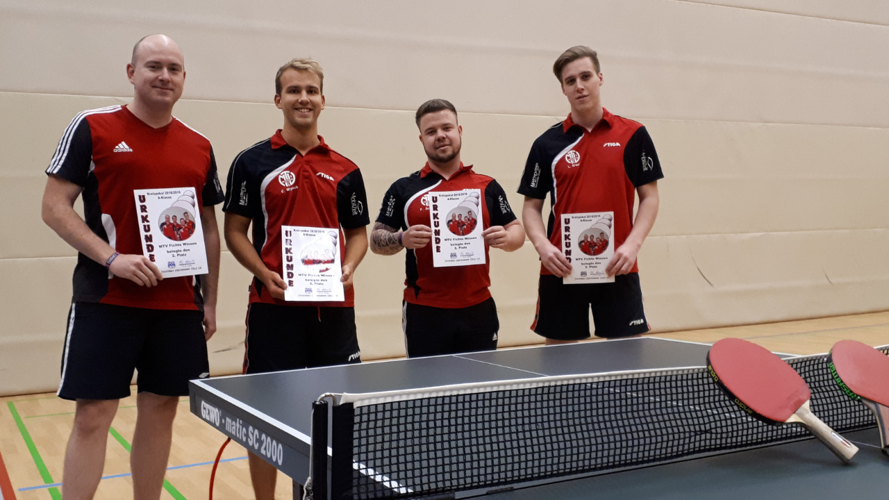 Tischtennis: 1. Herrenmannschaft erkämpfte sich den 2. Platz im Kreispokal